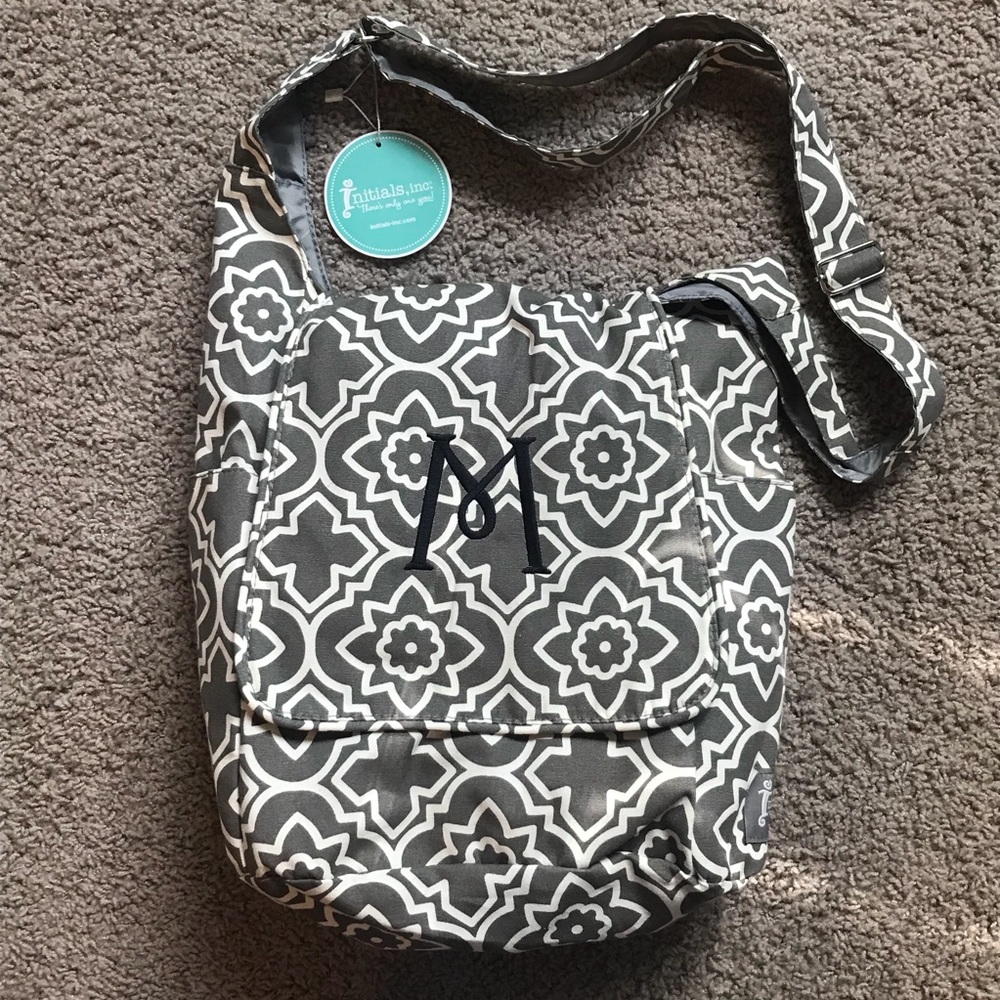 NWT Initials Inc monogram crossbody purse bag gray